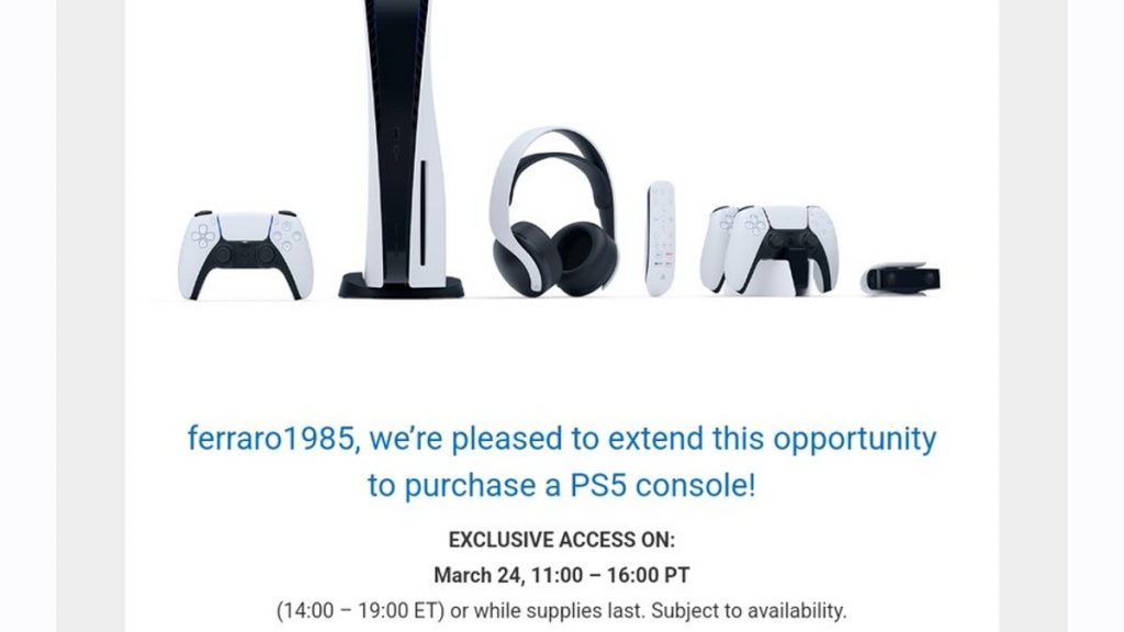 March 24, PS5, restock PlayStation Direct