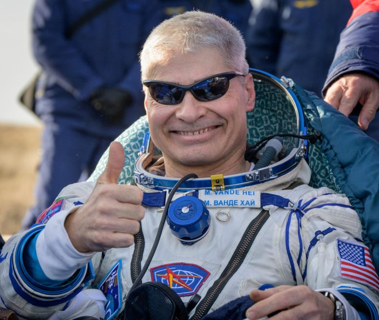 NASA astronaut Mark Vandy is after landing