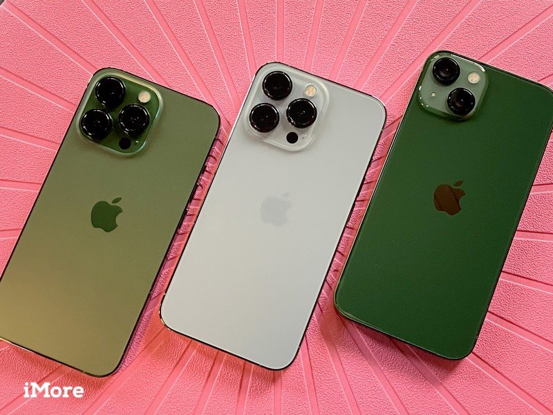 Compared to Green iPhone 13 and Alpine Green iPhone 13 Pro with Sierra Blue