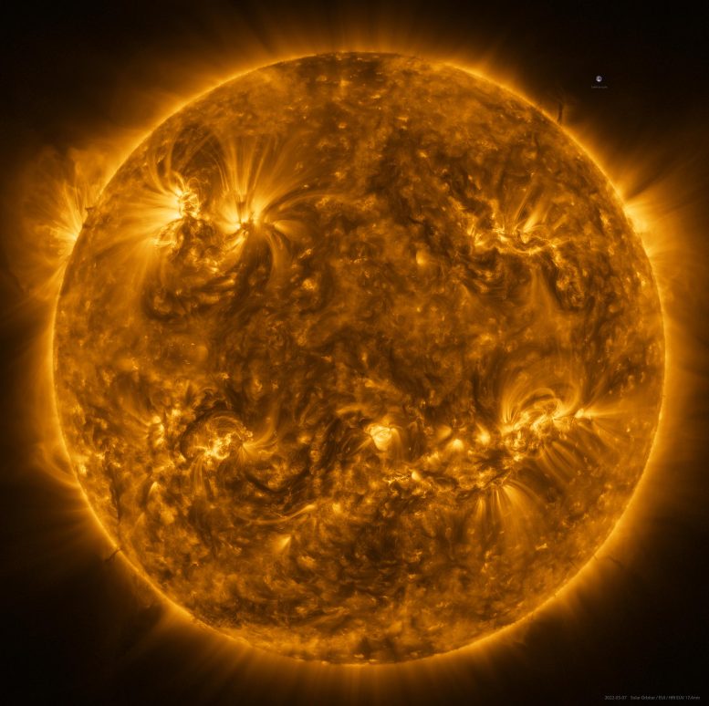 Solar orbiter captures the sun in intense ultraviolet light