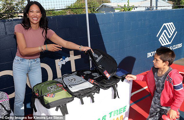 Generous Lady: The star delivered Phat Farm backpacks in a range of styles