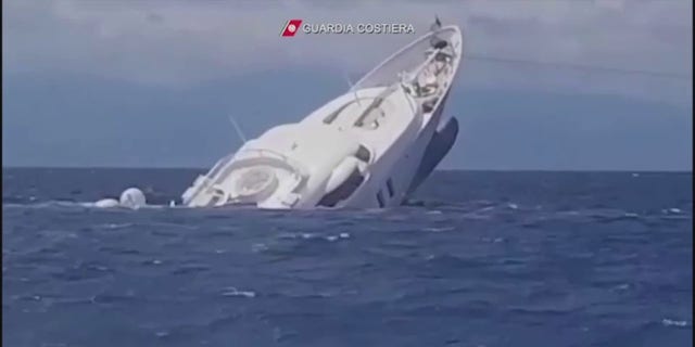 The yacht quickly sank underwater first.