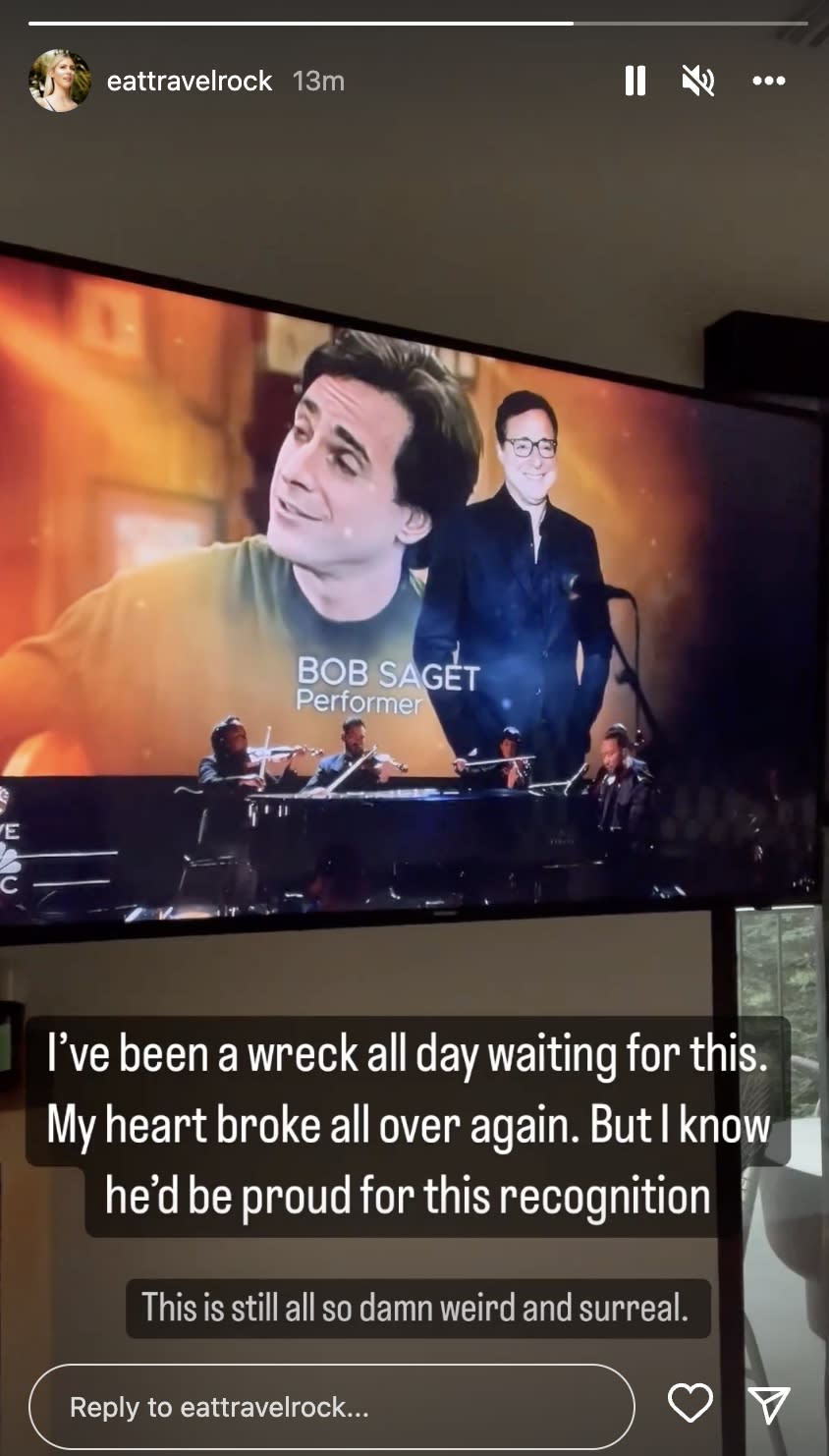 Kelly Rizzo reacts to Bob Saget's In Memoriam feature on social media