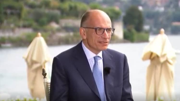 Italy's Letta says his country is on the right track, and hopes to persuade voters to continue the path