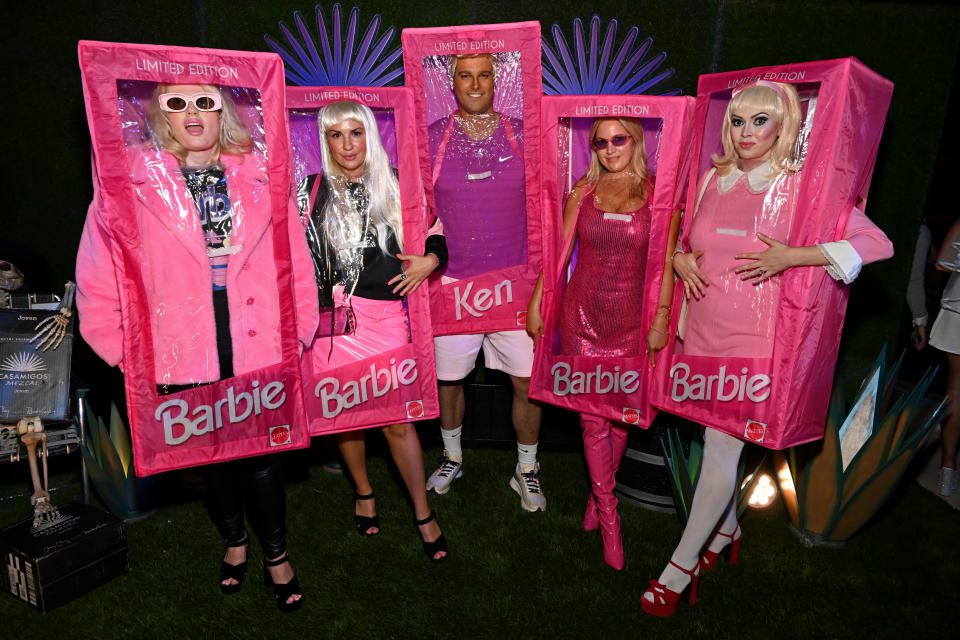 Rebel Wilson and her friends dress up as Barbie dolls for Halloween.  (Photo: Michael Kovac/Getty Images for Casamigos)