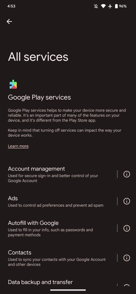 Explanation of Google Play Services