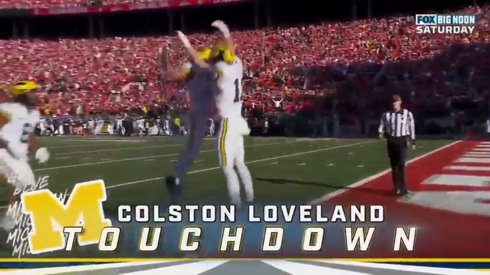 Michigan's JJ McCarthy hit Colston Loveland for a 45-yard touchdown