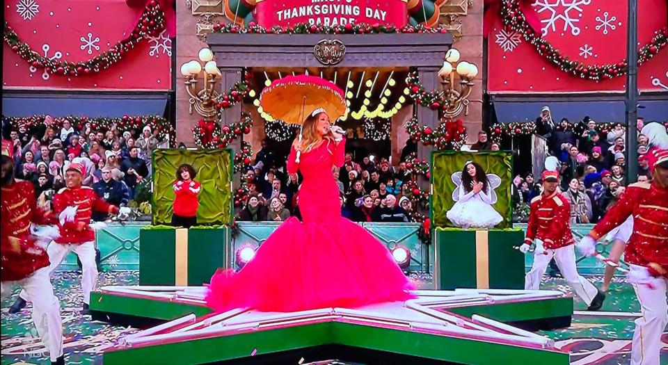 Mariah Carey attends the 2022 Macy's Thanksgiving Day Parade.  NBC credit